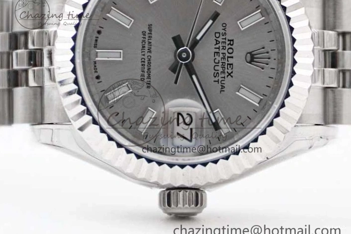 Dial Steel DateJust 28 SS Silver 1:1 NH05 Bracelet 904L on TWF President Best Lady Edition 0207